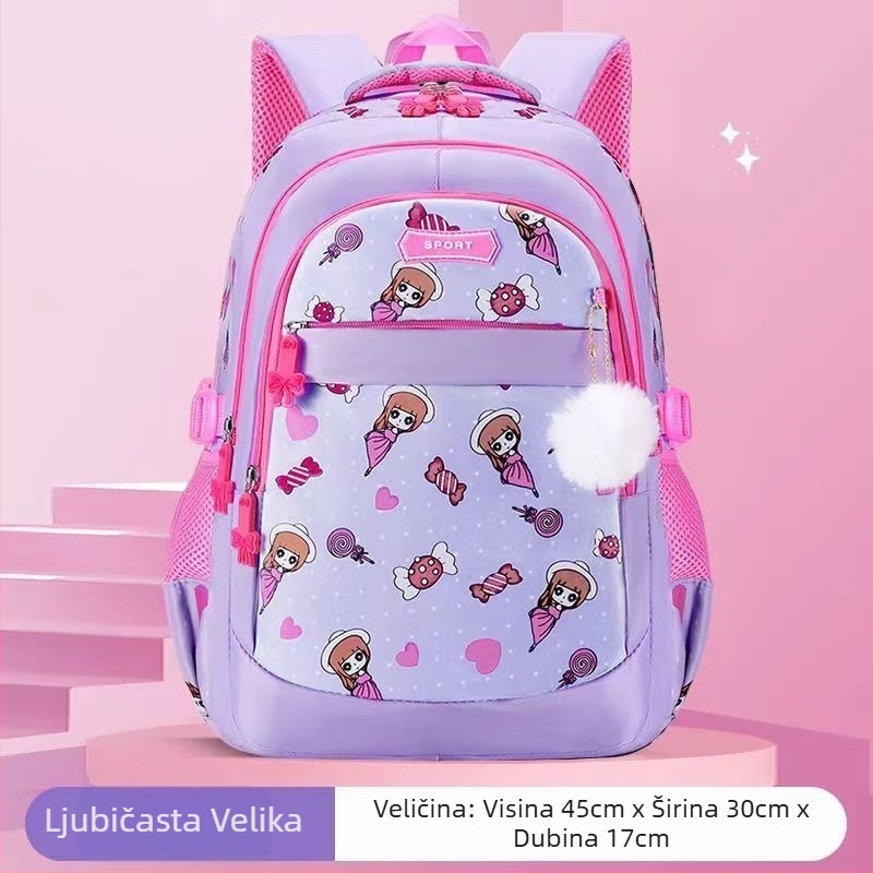 Školska torba za djevojčice u stilu princeze, za 1.–6. razred, vodootporna, ultralagana, olakšava nošenje, Insins stil