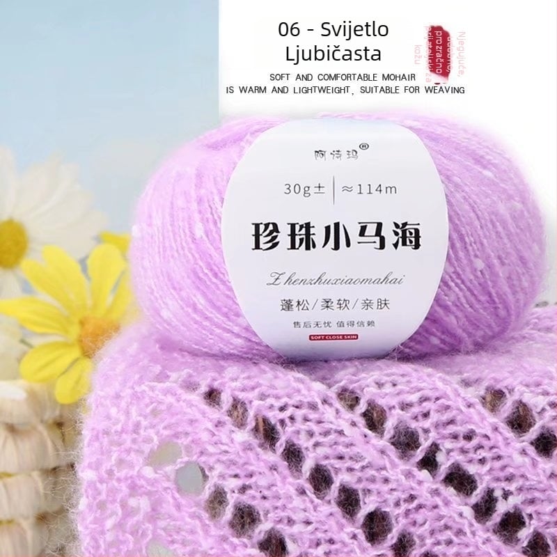 Mohair vlakna za pletenje, 12S, 1 vlakno, okret 200, semi-worsted, Tuan Line