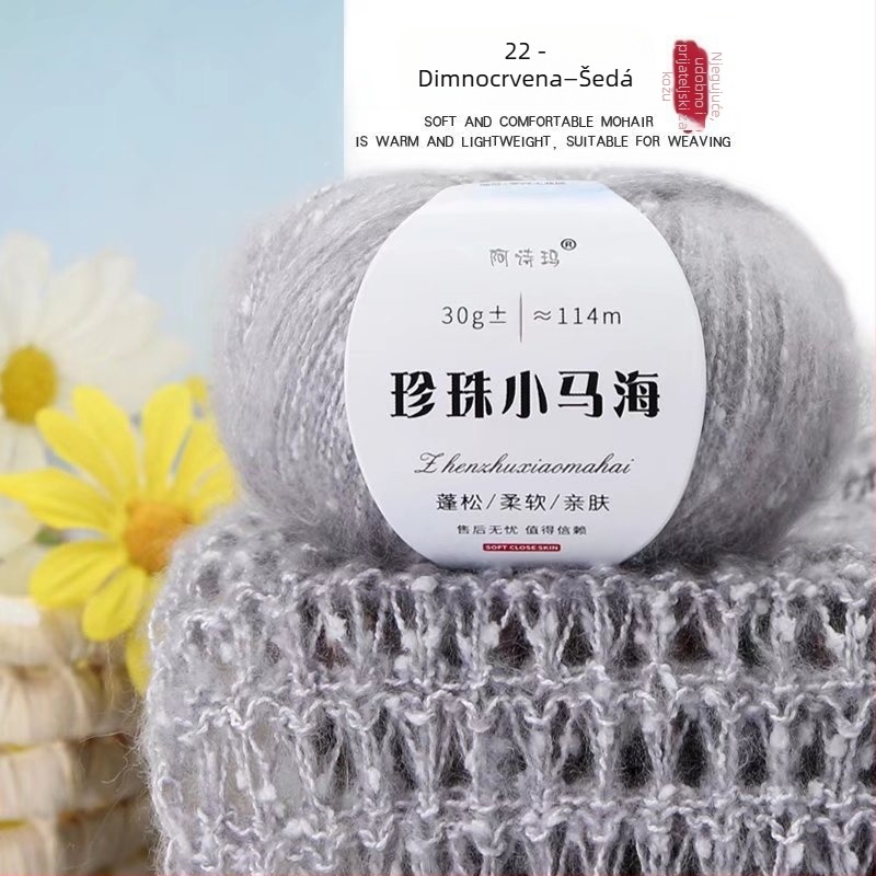 Mohair vlakna za pletenje, 12S, 1 vlakno, okret 200, semi-worsted, Tuan Line