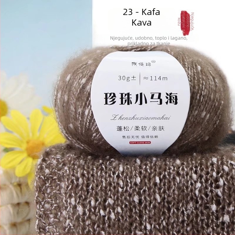 Mohair vlakna za pletenje, 12S, 1 vlakno, okret 200, semi-worsted, Tuan Line