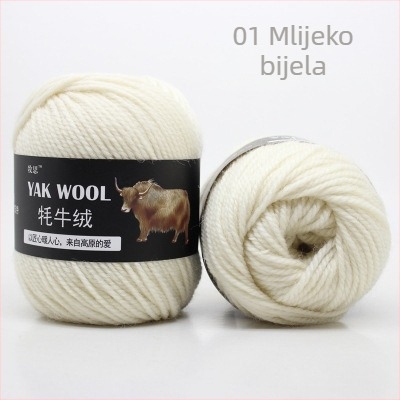 Yak velvet 3-slojna vunena pređa za ručno pletenje i kukičanje, worsted-spun, u rolicama