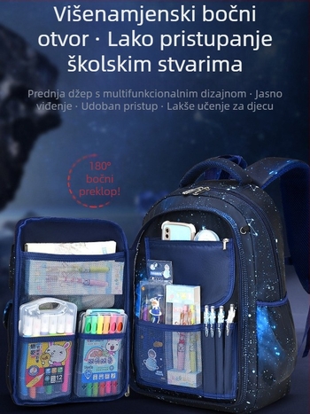 Školski ruksak za dječake, osnovna škola, najlon, prozračan, vodootporan, ultra lagan, naramenice s zrčnim jastukom