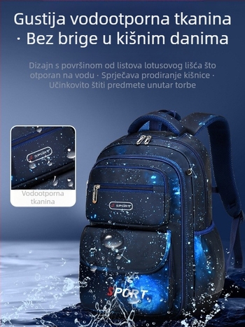 Školski ruksak za dječake, osnovna škola, najlon, prozračan, vodootporan, ultra lagan, naramenice s zrčnim jastukom