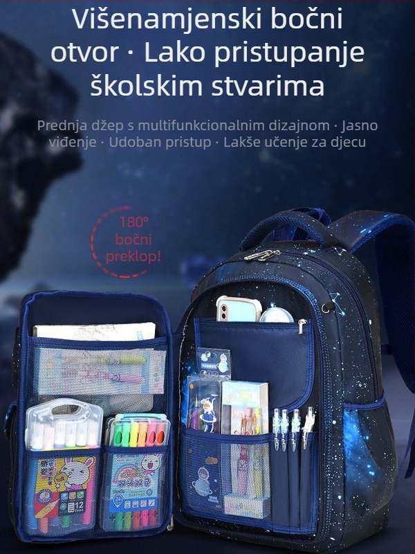 Školski ruksak za dječake, osnovna škola, najlon, prozračan, vodootporan, ultra lagan, naramenice s zrčnim jastukom
