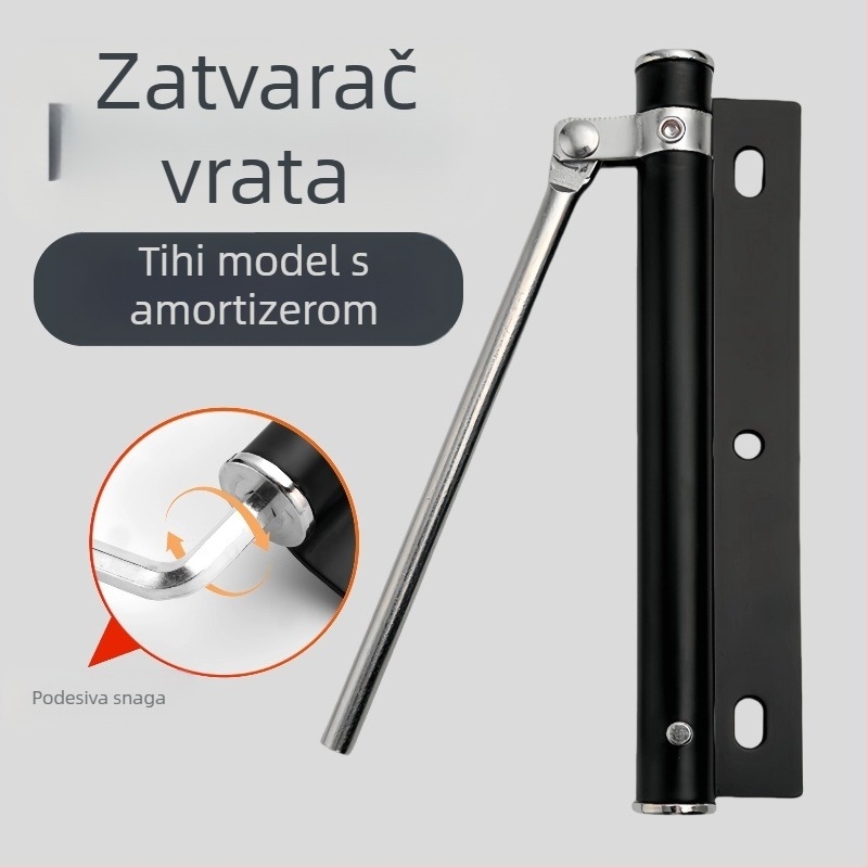 Nerđajući čelični zatvarač vrata s automatskim zatvaranjem, tih, hidraulički podesiv, za unutarnja vrata