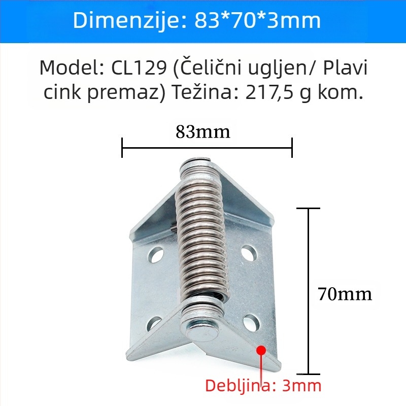 CL129 Pružinasti zglob od nehrđajućeg čelika za vrata kutija za distribuciju, automatsko zatvaranje, debeli dizajn
