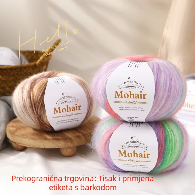 Gradientna mohair vlakna za ručno pletenje — prstenasto uvrtanje (ring spinning), grupna nit, Šifra proizvoda 0070, Brend Needle Warm