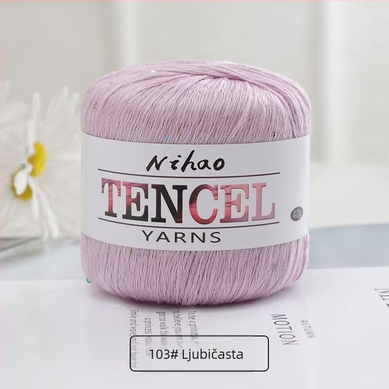 Pređa za ručno pletenje – Tencel Sequin Lace pređa, prstenasto predenje, skup vlakana, Mu Pai