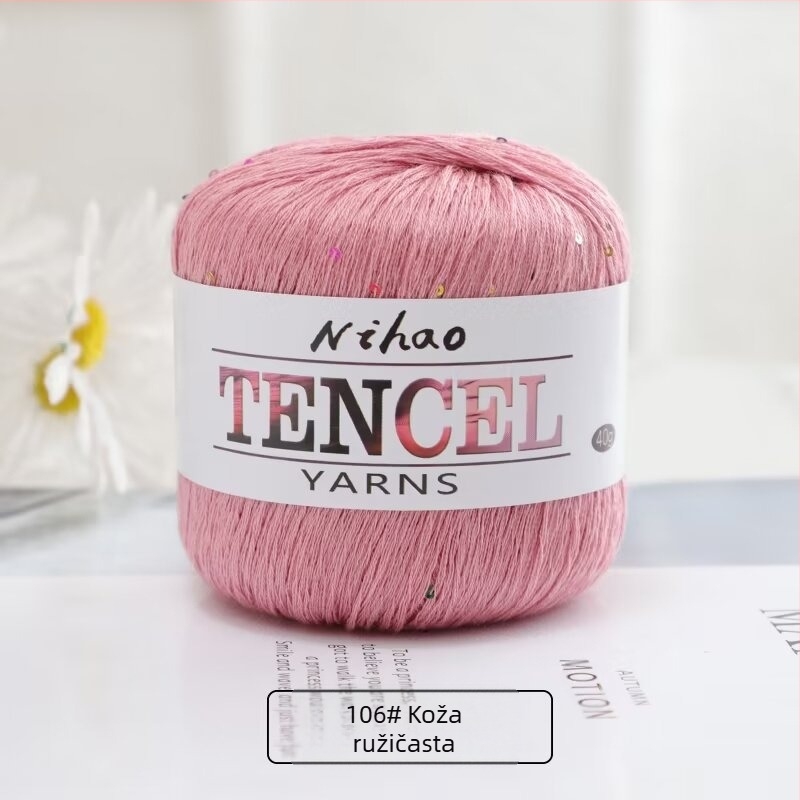 Pređa za ručno pletenje – Tencel Sequin Lace pređa, prstenasto predenje, skup vlakana, Mu Pai