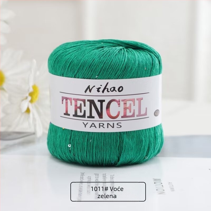 Pređa za ručno pletenje – Tencel Sequin Lace pređa, prstenasto predenje, skup vlakana, Mu Pai