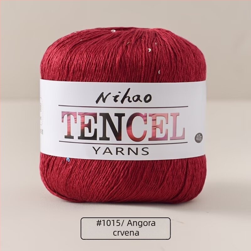 Pređa za ručno pletenje – Tencel Sequin Lace pređa, prstenasto predenje, skup vlakana, Mu Pai