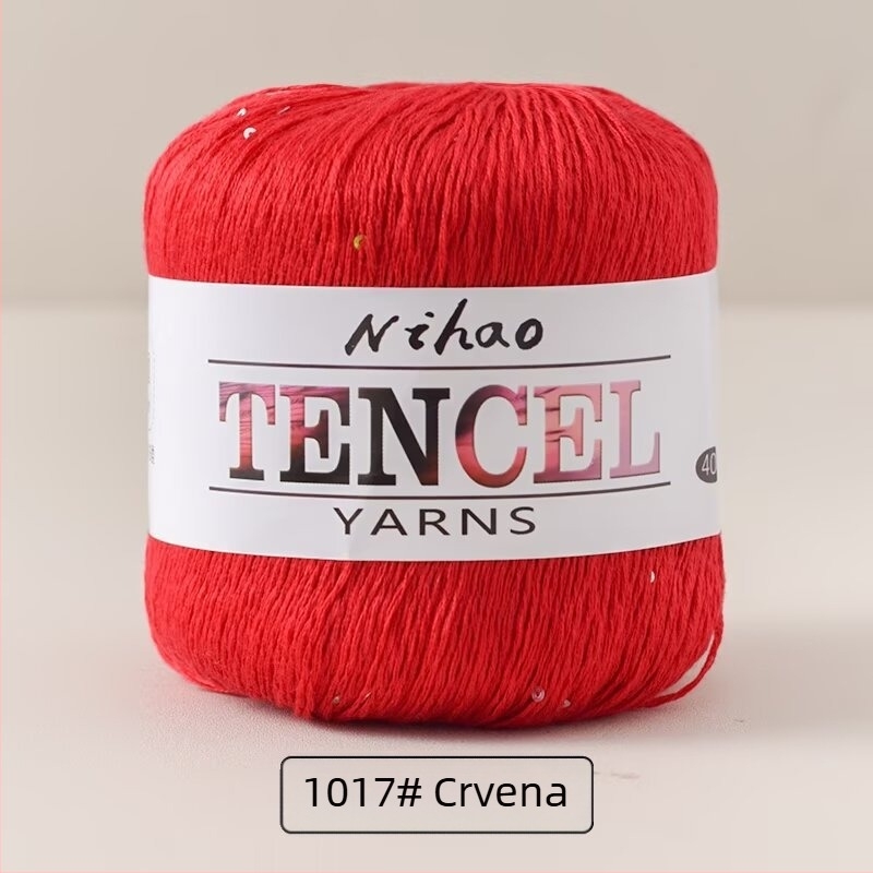 Pređa za ručno pletenje – Tencel Sequin Lace pređa, prstenasto predenje, skup vlakana, Mu Pai
