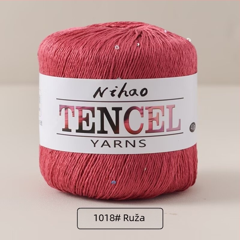 Pređa za ručno pletenje – Tencel Sequin Lace pređa, prstenasto predenje, skup vlakana, Mu Pai