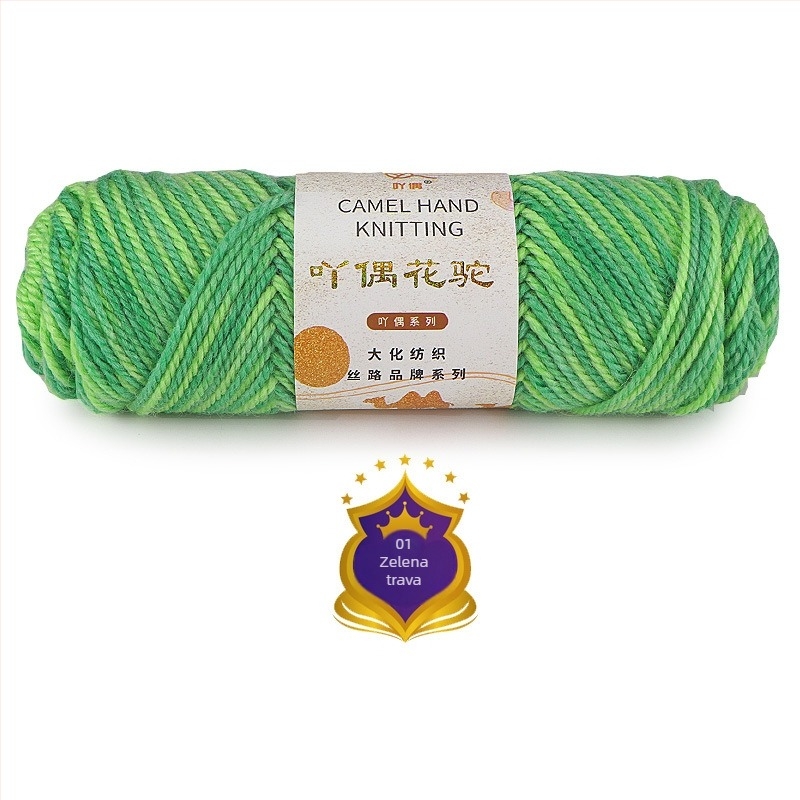 Ordinary marka – vunena dlaka kamila za tkanje, srednje debljine, gradientni preljev, ručno bojano DIY šal