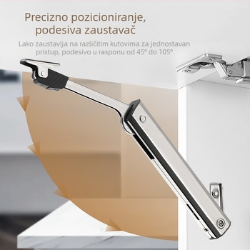 Hidraulični štap za nagibna vrata ormara, model Elf; materijal: hladno valjani čelik; elektroplatirani završetak; stil Light Luxury; Yankailong Hardware