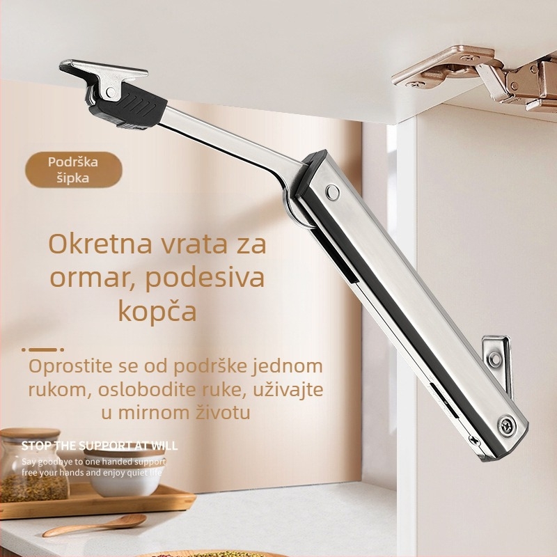 Hidraulični štap za nagibna vrata ormara, model Elf; materijal: hladno valjani čelik; elektroplatirani završetak; stil Light Luxury; Yankailong Hardware