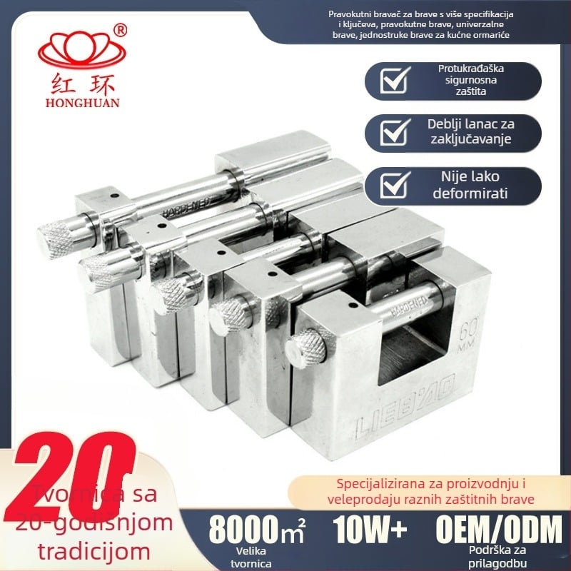 Kućni lokot, pravokutnog oblika, od željeza, model 40-100, univerzalna namjena