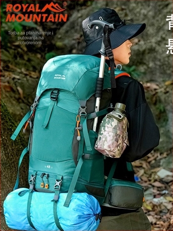 Royal Mountain najlonski planinarski ruksak, unisex, velika kapaciteta, za aktivnosti na otvorenom, prozračan, vodootporan, lagan, s jastučnim zračnim naramenicama