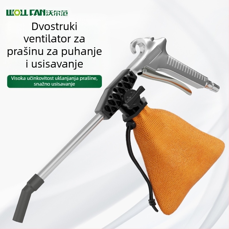 Pneumatski pištolj za prašinu od aluminijskog legura — dvostruke namjene, visoki tlak, rotirajući za puhanje i usisavanje