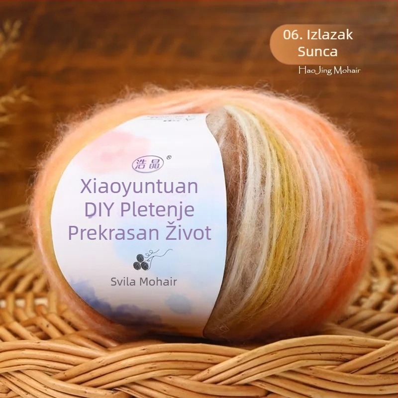 Mohair pređa za pletenje, polusworst obrađena, skupni vlakno, Longyun brend