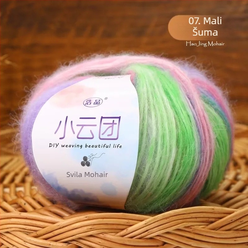 Mohair pređa za pletenje, polusworst obrađena, skupni vlakno, Longyun brend