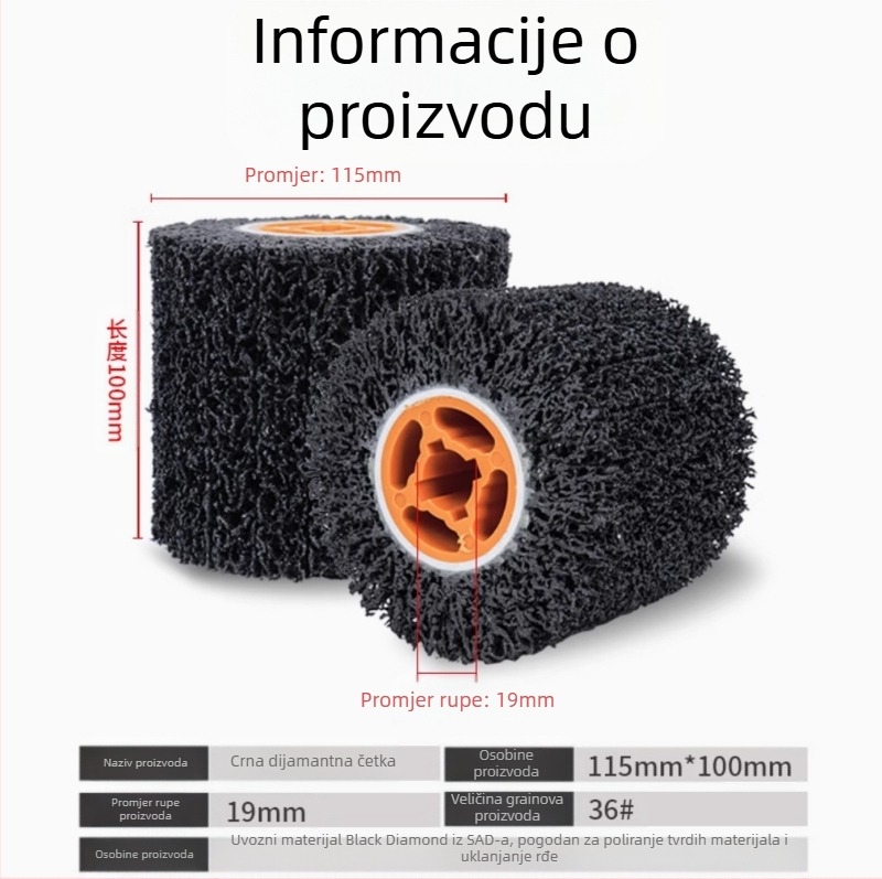 3M Brushed Wheel za poliranje metala s najlonskom podlogom, dijamantni abraziv, serija Brushed wheel, za brušenje metala i uklanjanje hrđe