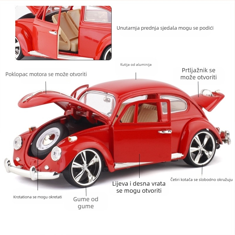 Meizhi 1:32 legura pull-back automobil model (sportski automobil)