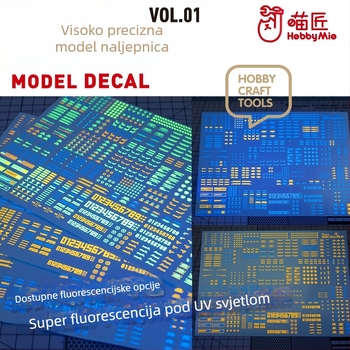 Vodi transfer naljepnica VOL1 model – Meowsmith, univerzalni uzorak, fluorescencijska opcija, materijal: vodena naljepnica, težina: 1