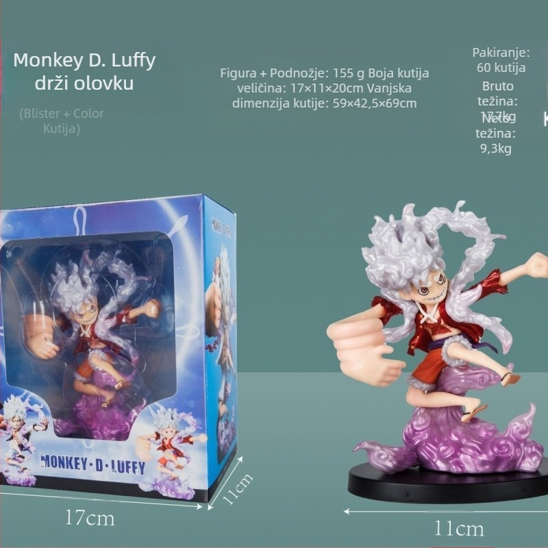 One Piece Nika Luffy: Sunčev Bog, Buđenje Gumenog Voća — PVC Figurica, Pakiranje: Kutija, Od 15+