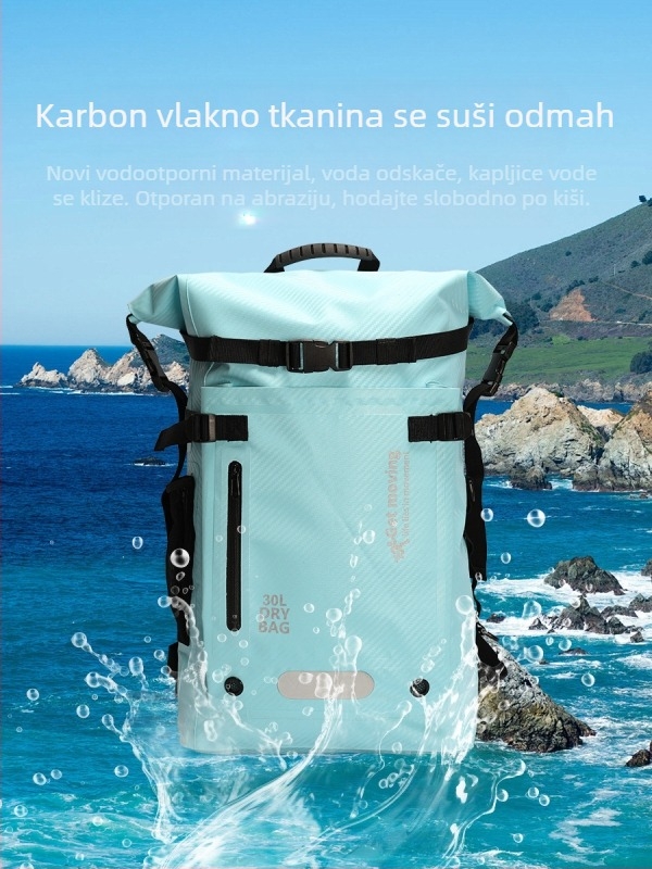30L vodootporan ruksak od karbonskih vlakana, s odjeljkom za suho i mokro te višestrukim džepovima