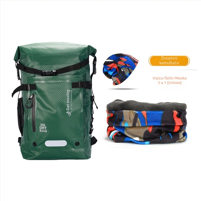 30L vodootporan ruksak od karbonskih vlakana, s odjeljkom za suho i mokro te višestrukim džepovima