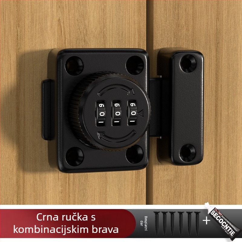 Butterfly zapadka s rotirajućim mehanizmom lozinke, cinkova legura, mat završna obrada/platinasti završetak, moderan stil