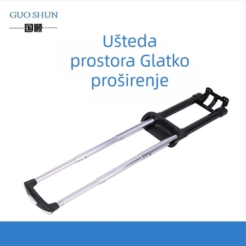 Teleskopska ručka za kofere – Model 208, Guoshun, konstrukcija: vanjsko željezo / unutarnji aluminij, licencirana privatna marka