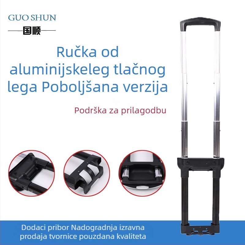 Teleskopska ručka za kofere – Model 208, Guoshun, konstrukcija: vanjsko željezo / unutarnji aluminij, licencirana privatna marka