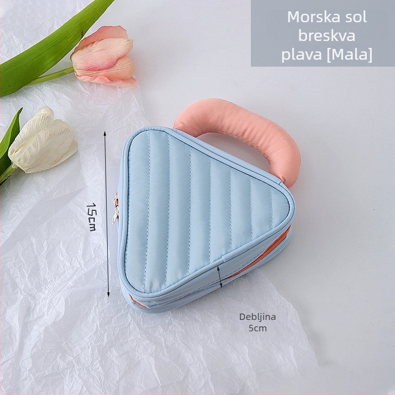 Kozmetička torbica, prijenosna, vodootporna, ultra lagana, jednobojni uzorak, podstava od poliestera