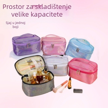 Torbica za kozmetiku s odjeljcima – Veliki kapacitet putna torbica za kozmetiku, poliester, prozračna i vodootporna
