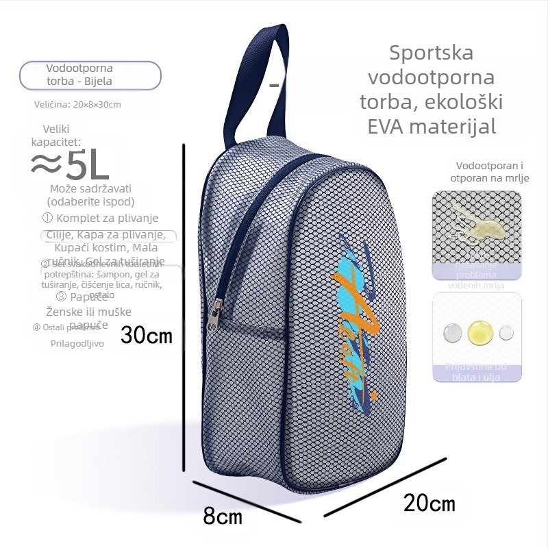 Plivačka torba od EVA, kubični oblik, vodootporna, model DZ2503174, idealna za putovanja i skladištenje kozmetike