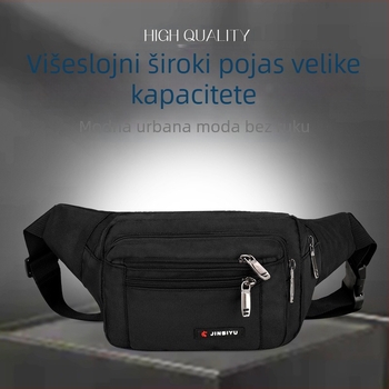 Muška pojasna torba - ulični stil, Oxford platno, vodootporna, poliesterna podstava, za slobodno vrijeme