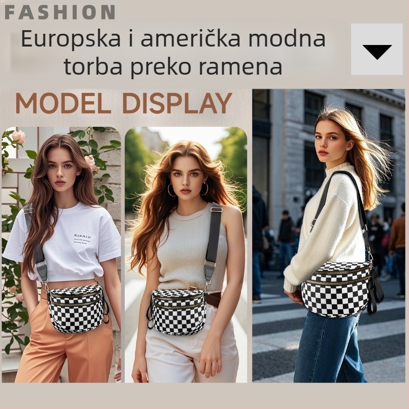 MOBICO ženska crossbody torbica od Oxford platna, oblik školjke, zatvaranje na zip, podstava od poliestera, unutarnji džep sa zatvaračem