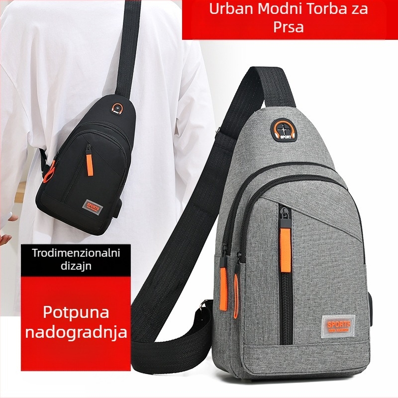 Lingzhi Kangaroo muška torbica za prsa u korejskom stilu, vodootporna Oxford tkanina, ultralak crossbody za vanjske aktivnosti