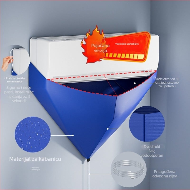 Set za čišćenje klimatizatora s poklopcem za skupljanje vode i vrećom za skupljanje vode, PVC materijal, modern stil, V-oblik