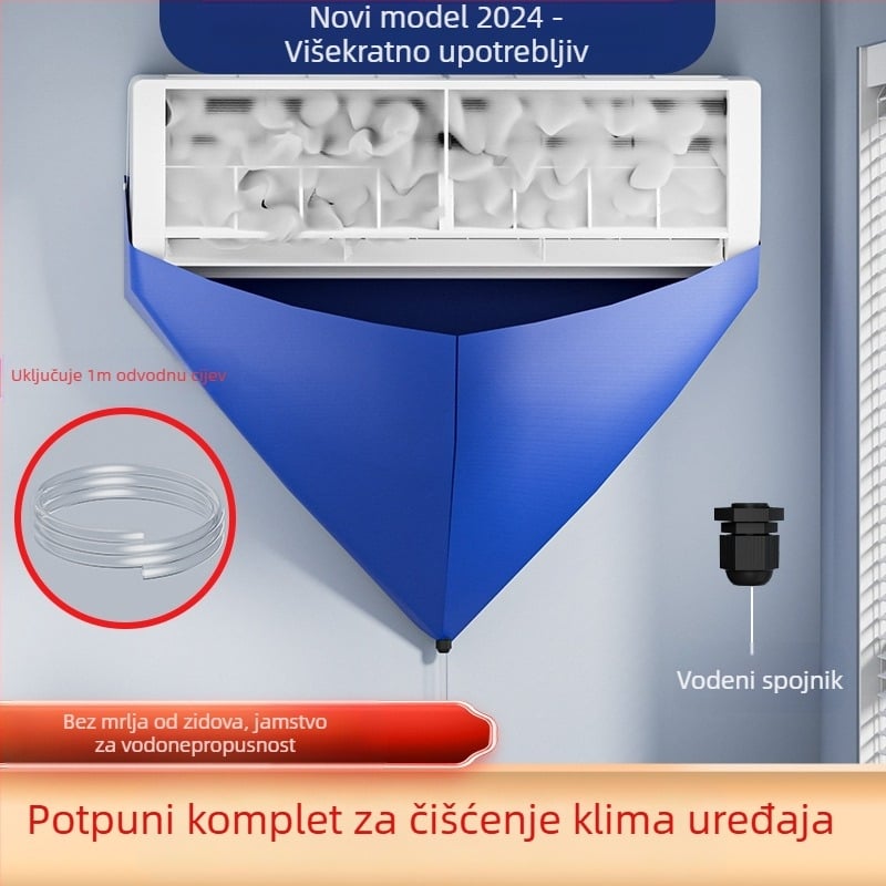 Set za čišćenje klimatizatora s poklopcem za skupljanje vode i vrećom za skupljanje vode, PVC materijal, modern stil, V-oblik