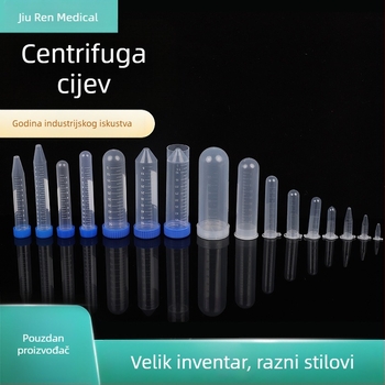 Plastična centrifugijska cijev s graduiranom skalom, prozirna, s navojnim poklopcem, za jednokratnu upotrebu