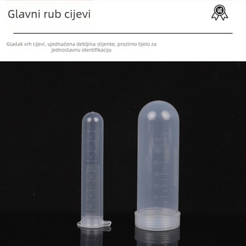 Plastična centrifugijska cijev s graduiranom skalom, prozirna, s navojnim poklopcem, za jednokratnu upotrebu
