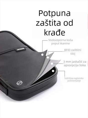 QISE najlon torbica za pasoš i dokumente, poslovna putovanja, vodootporna, protiv krađe, proširiva, podstava od najlona, Zimsko izdanje 2023