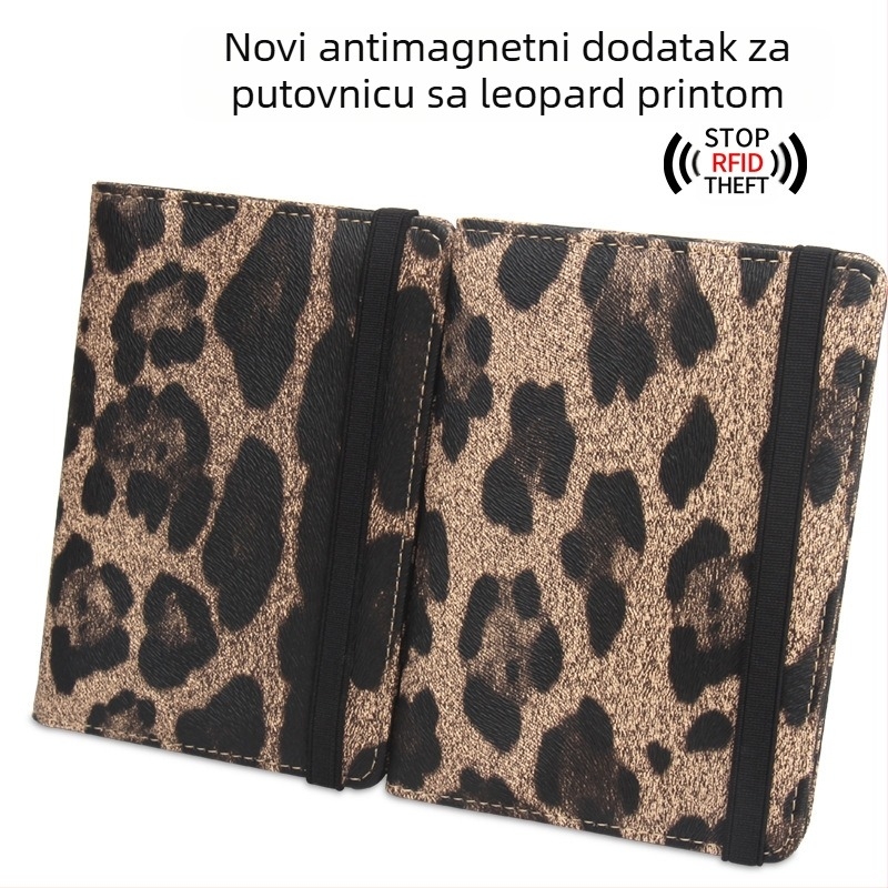 Držač putovnice – PU koža, leopard otisak, Brown Mouse, poslovni stil putovanja, zaštita od krađe