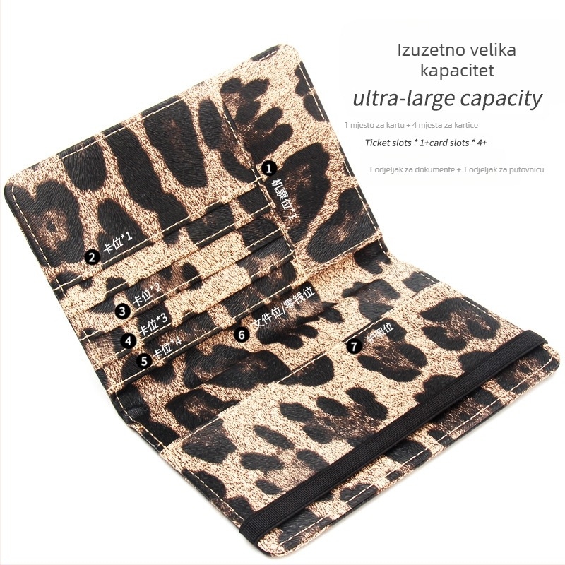 Držač putovnice – PU koža, leopard otisak, Brown Mouse, poslovni stil putovanja, zaštita od krađe