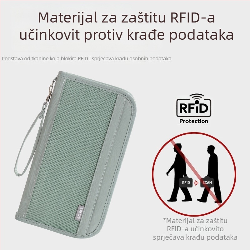Lagana anti-krađa torbica za putovnicu, poliester, ručni dizajn, višenamjenski putnički organizator, nordijski stil