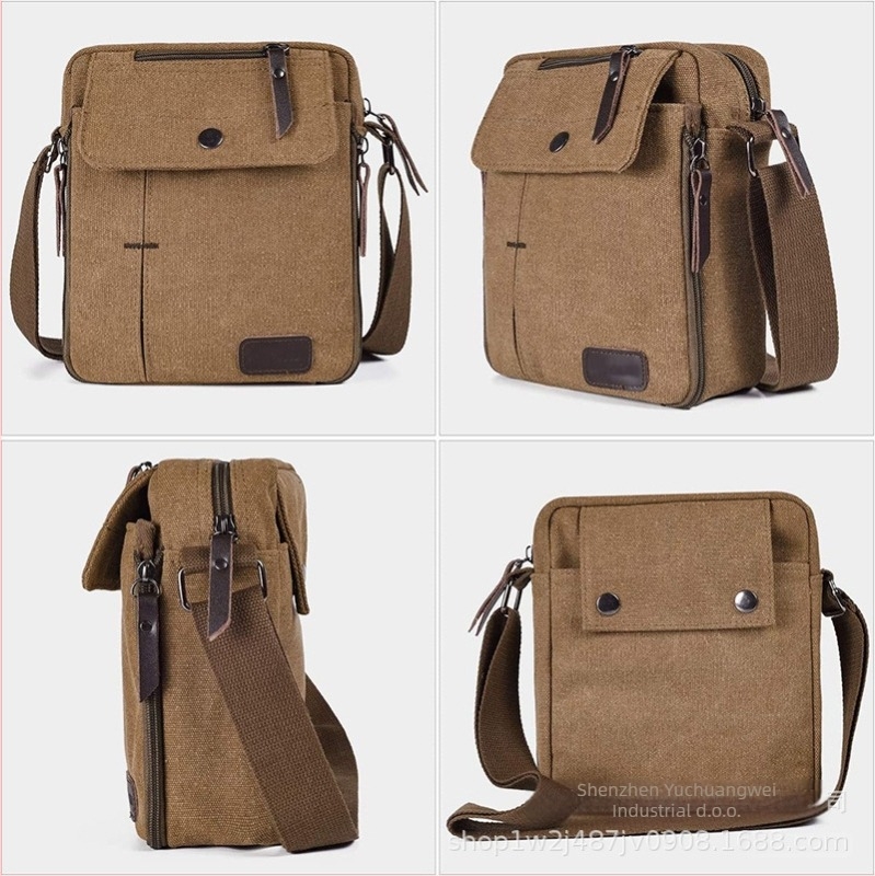 Muška crossbody torba od Oxford platna, vertikalni kvadratni oblik, zatvaranje na zip, unutarnji džepovi: džep za telefon, identifikacijsku karticu, zip džep, jedna naramenica, otporna na habanje