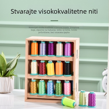 Drveni stalak za niti s dizajnom pagode – sklopivi zidni nosač za kolutove, moderni stil jednostavnosti, Guofeng, hobby dodatak